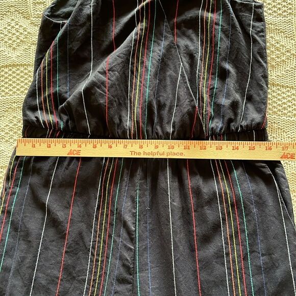 Anthropologie Dolan Left Coast Navy Embroidered Striped Cotton Halter Jumpsuit - Picture 12 of 16